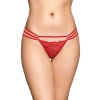 Koronkowe stringi z diamencikami SoftLine czerwone M/L
