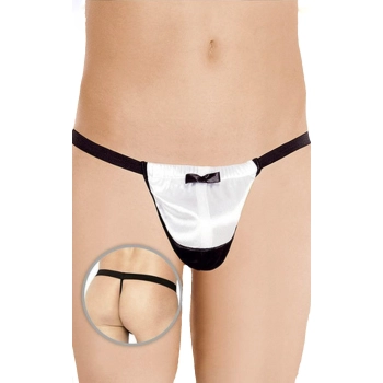 Stringi z muszką SoftLine 4417 białe S/L