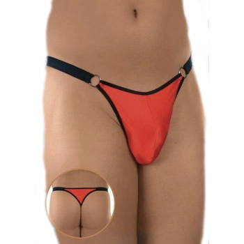 Seksowne męskie stringi SoftLine czerwono czarne S/L