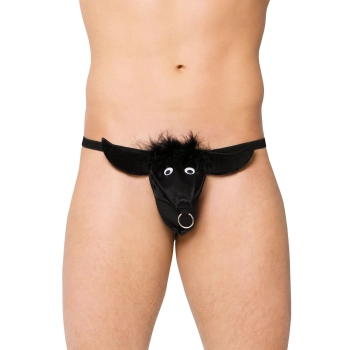 Stringi z byczkiem SoftLine 4437 czarne S/L