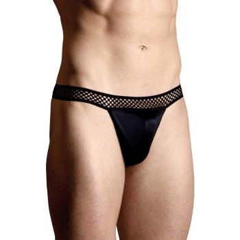 Eleganckie cieniutkie stringi męskie SoftLine 4486 czarne XL