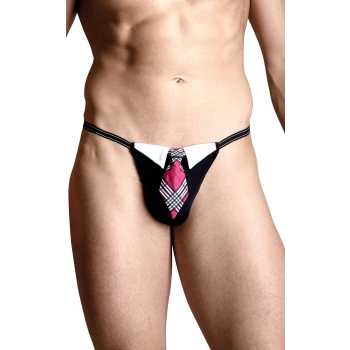 Męskie stringi z motywem SoftLine Collection 4491 czarny S/L