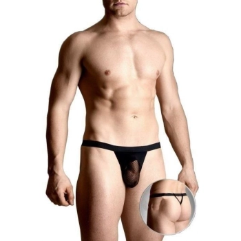 Męskie stringi z siatką SoftLine Collection czarne XL