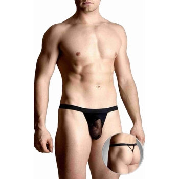 Seksowne stringi męskie na szerokiej gumie SoftLine czarne M/L