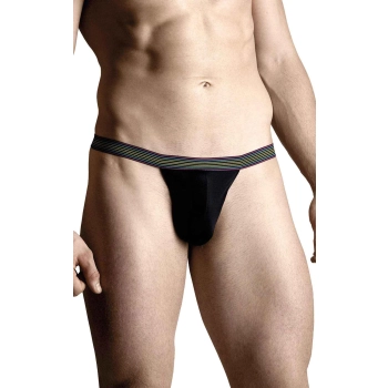 Stringi męskie tęczowe SoftLine 4496 czarne M/L