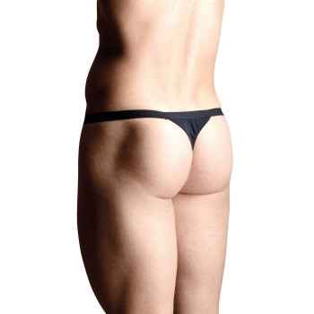 Stringi satynowe z zameczkiem SoftLine 4497 czarne S/L