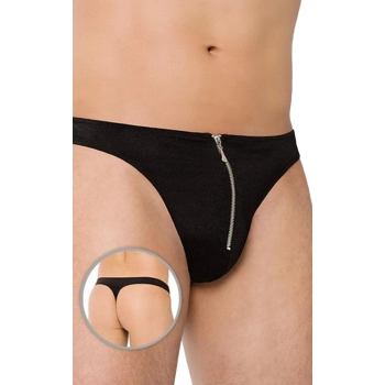 Męskie stringi z błyskawicznym zamkiem SoftLine 4501 czarne XL