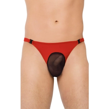 Stringi siateczkowe prowokacyjne SoftLine 4502 czerwone XL