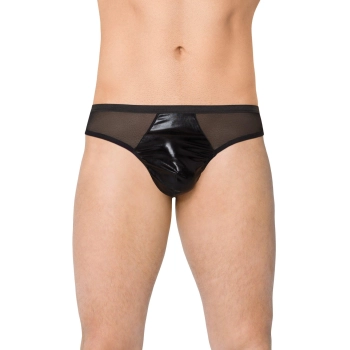 Stringi męskie wycięte SoftLine 4517 czarne XL