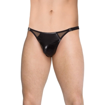 Stringi męskie wycięte SoftLine 4518 czarne M/L