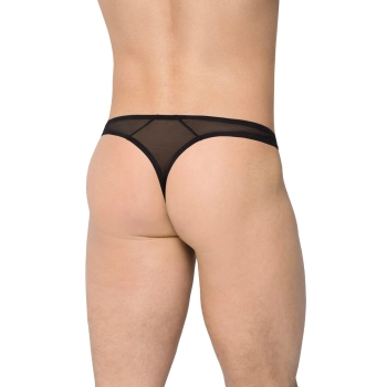 Stringi męskie wycięte SoftLine 4519 czarne M/L