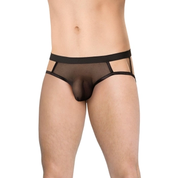 Super wycięte stringi męskie SoftLine 4521 czarne OneSize