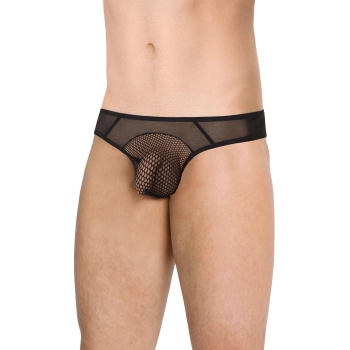 Stringi męskie wycięte SoftLine 4525 czarne M/L