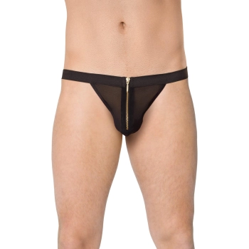 Stringi męskie wycięte SoftLine 4526 czarne One Size