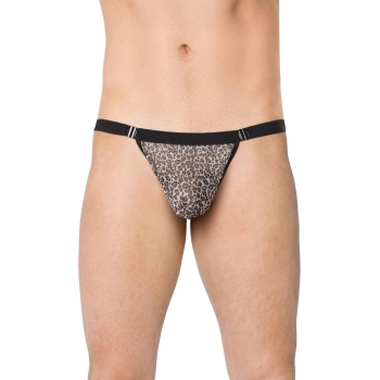 Bardzo wycięte stringi męskie SoftLine 4528 szary panter OneSize