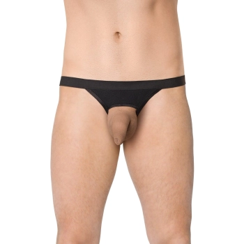 Stringi męskie ze wzorem zebry SoftLine 4532 czarne OneSize