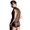 Zestaw siateczkowy koszulka i stringi SoftLine Collection czarny M/L