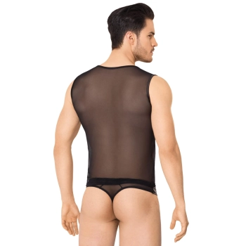 Seksowna koszulka i szorty siateczkowe SoftLine Collection czarne XL
