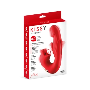 Wibrator króliczek Yoba Kissy 3w1 silikonowy USB 17,6 cm
