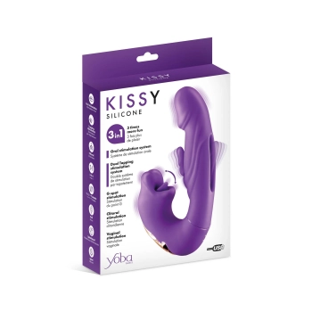 Wibrator króliczek Yoba Kissy 3w1 fioletowy USB 17,6 cm