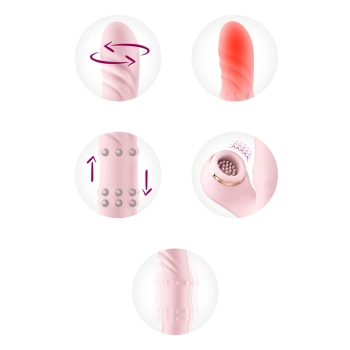 Wibrator króliczek Classy 5w1 Yoba pudrowy róż USB