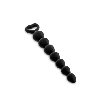 Pręt analny siedmiopoziomowy silikonowy Glamy czarny mały 18 cm