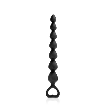 Pręt analny siedmiopoziomowy silikonowy Glamy czarny mały 18 cm