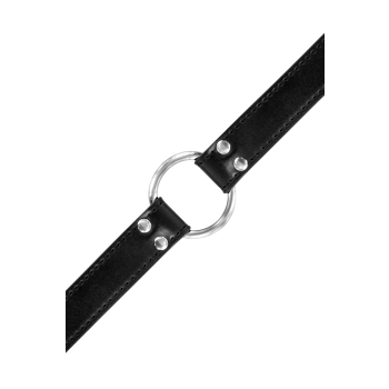 Knebel z metalowym pierścieniem Fetish Tentation czarny 48 mm