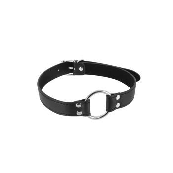 Knebel z metalowym pierścieniem Fetish Tentation czarny 48 mm
