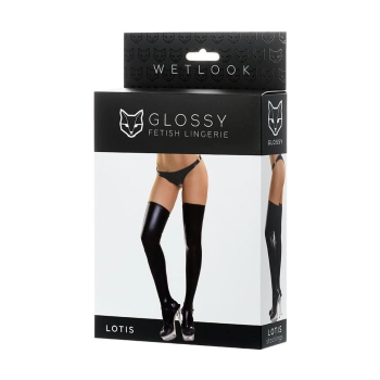 Pończochy Wetlook Glossy błyszczące czarne XL