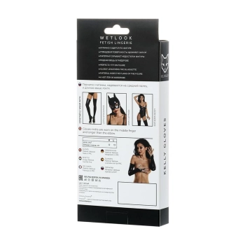 Błyszczące Mitenki Wetlook Glossy Czarne XL