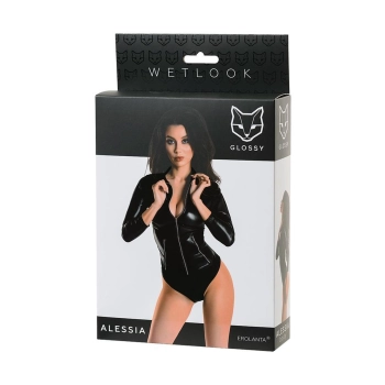 Body wetlookowe Alessia Glossy czarne M