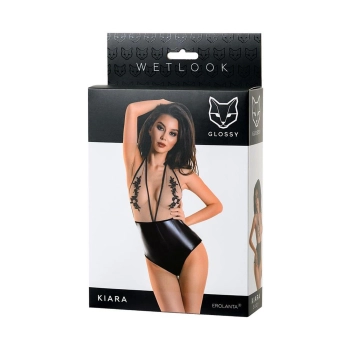 Body wetlook Kiara Glossy czarny XL