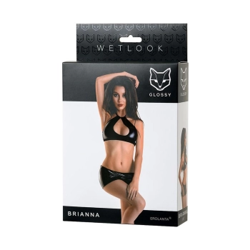 Komplet Wetlook Glossy Brianna czarny XL
