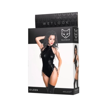 Body wetlook Eileen Glossy czarne M
