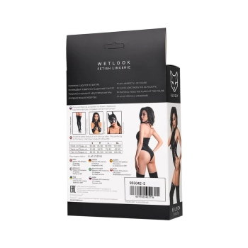 Body wetlook Eileen Glossy czarne M