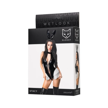 Body Wetlook Stacy Glossy czarne L
