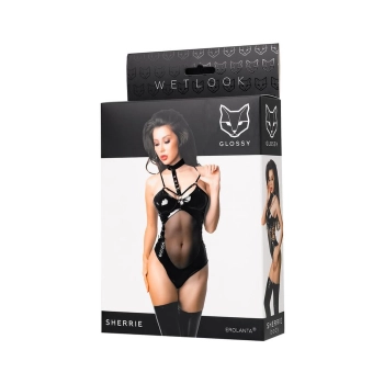 Body wetlook Sherrie Glossy czarne S