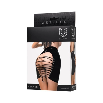 Spódnica wetlook Leanne Glossy czarna L