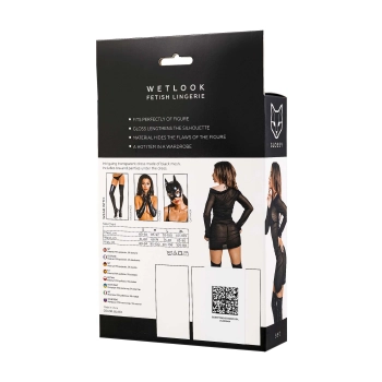 Komplet bielizny Glossy Sheril wetlook czarny XL