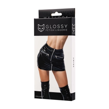 Spódnica wetlook Glossy Billie czarna XL