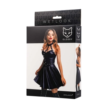 Sukienka wetlook Glossy Marisa czarna S