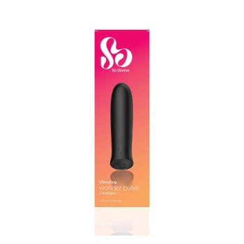 Wibrator bullet silikonowy Wonder Bullet So Divine czarny USB 9cm