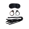 Zestaw BDSM Fantasy opaska flogger kajdanki metalowe
