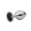 Korek analny Fantasy srebrny z czarnym diamentem 7 cm