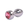 Korek analny srebrny z różowym diamentem Fantasy 7,7 cm