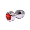 Korek analny srebrny z czerwonym diamentem Fantasy 6 cm