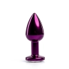 Fioletowy korek analny Fantasy z białym diamentem 7 cm