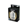 Korek analny Fantasy srebrny żebrowany z różowym kryształem 7 cm