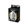 Srebrny żebrowany korek analny średni z białym kryształem Fantasy 8cm